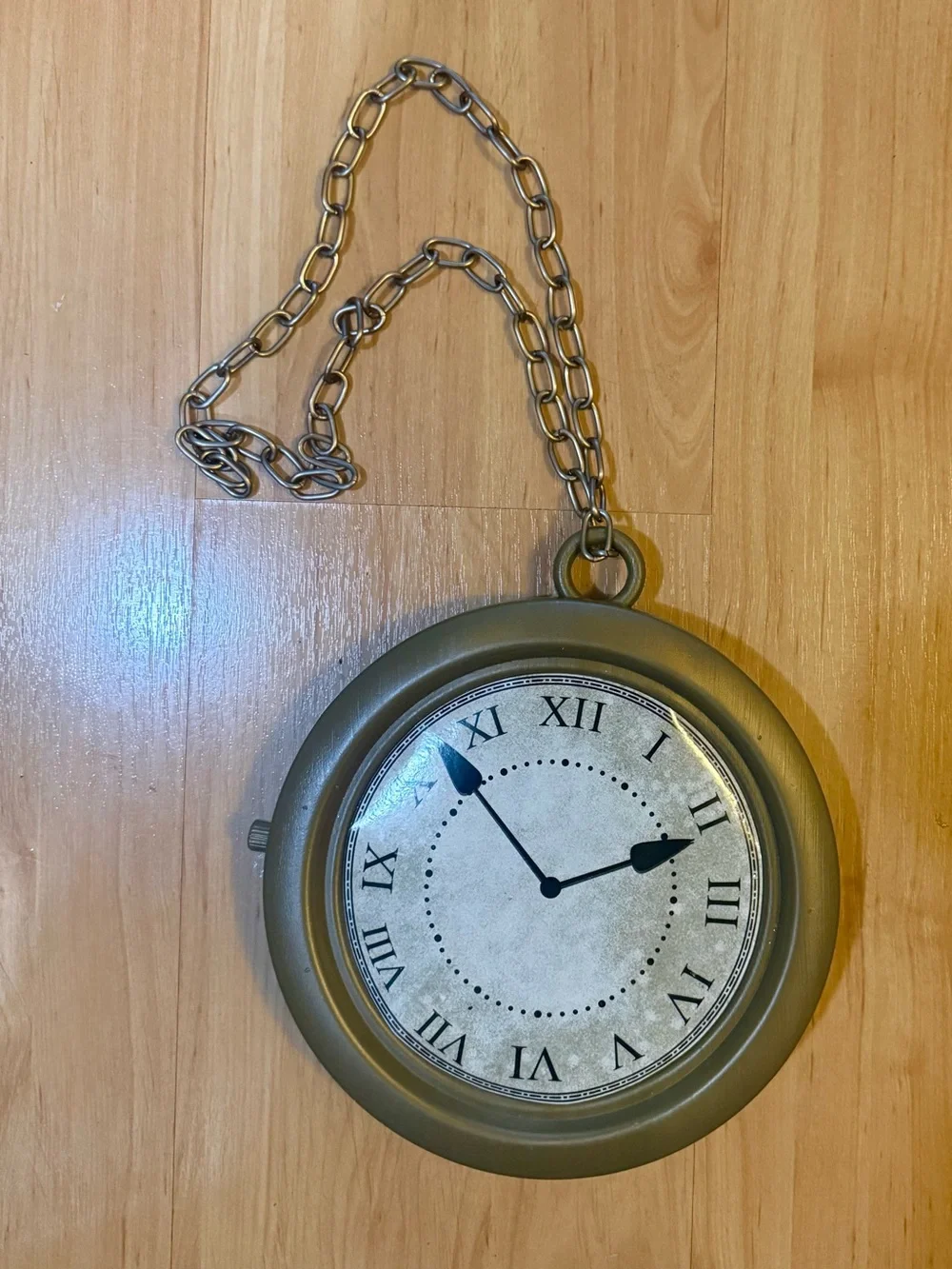 Mad Hatter Clock Necklace/ Pocket Watch - Costume Brass Finish - Unbranded